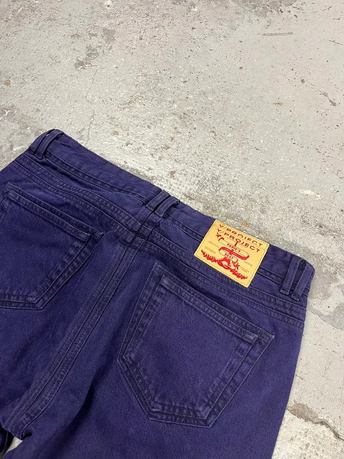 Y-Project Double Layering Purple Denim Jeans GvGGQmO 8