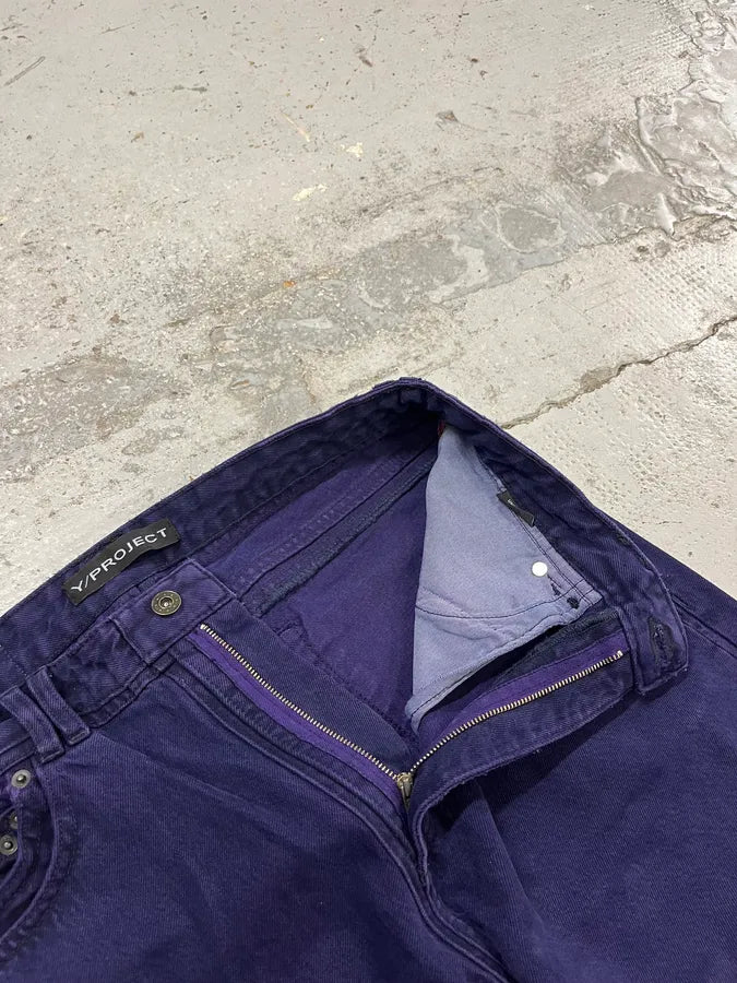 Y-Project Double Layering Purple Denim Jeans GvGGQmO 9
