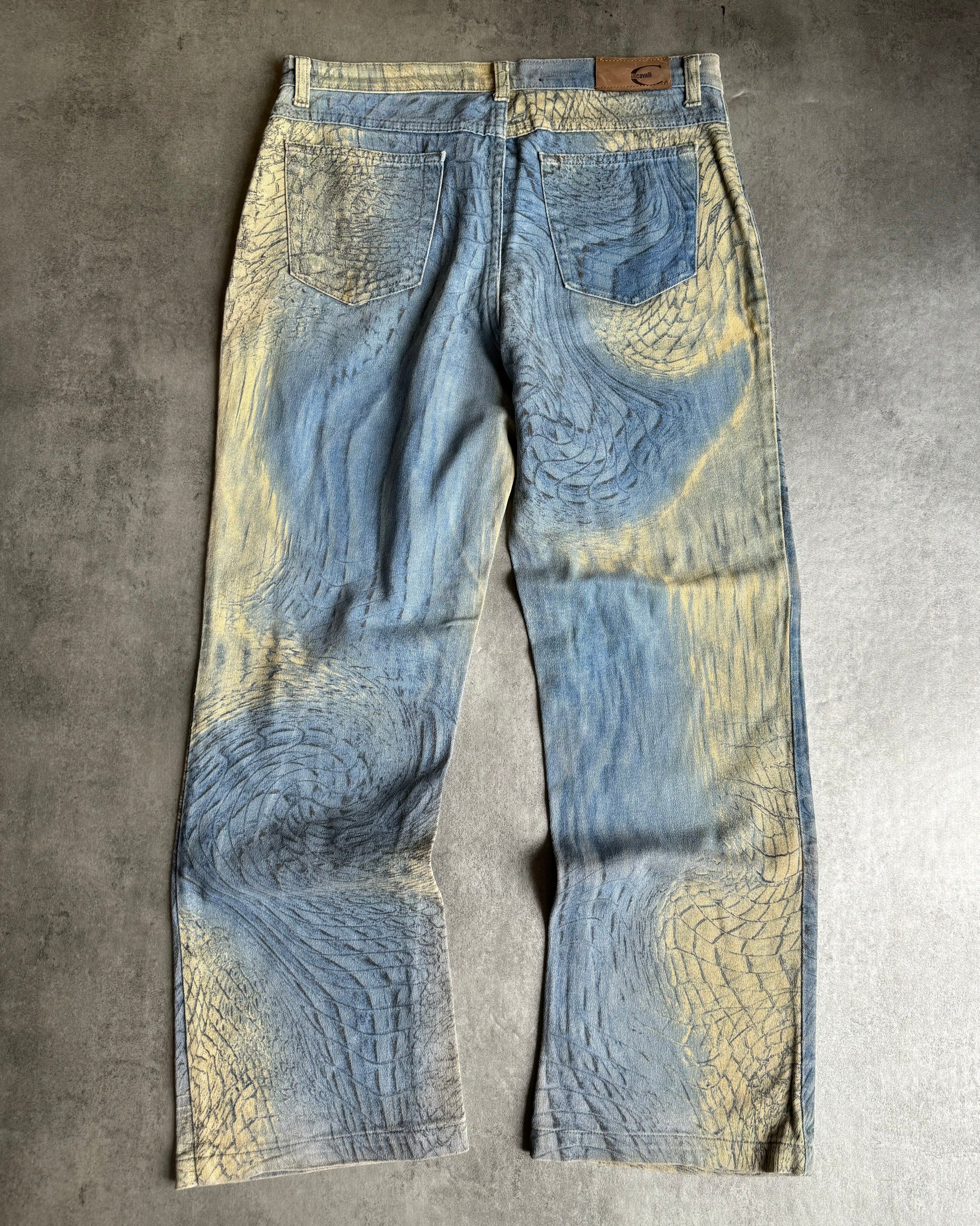 SS2002 Cavalli Eroded Sky & Sand Pants (S) - 2