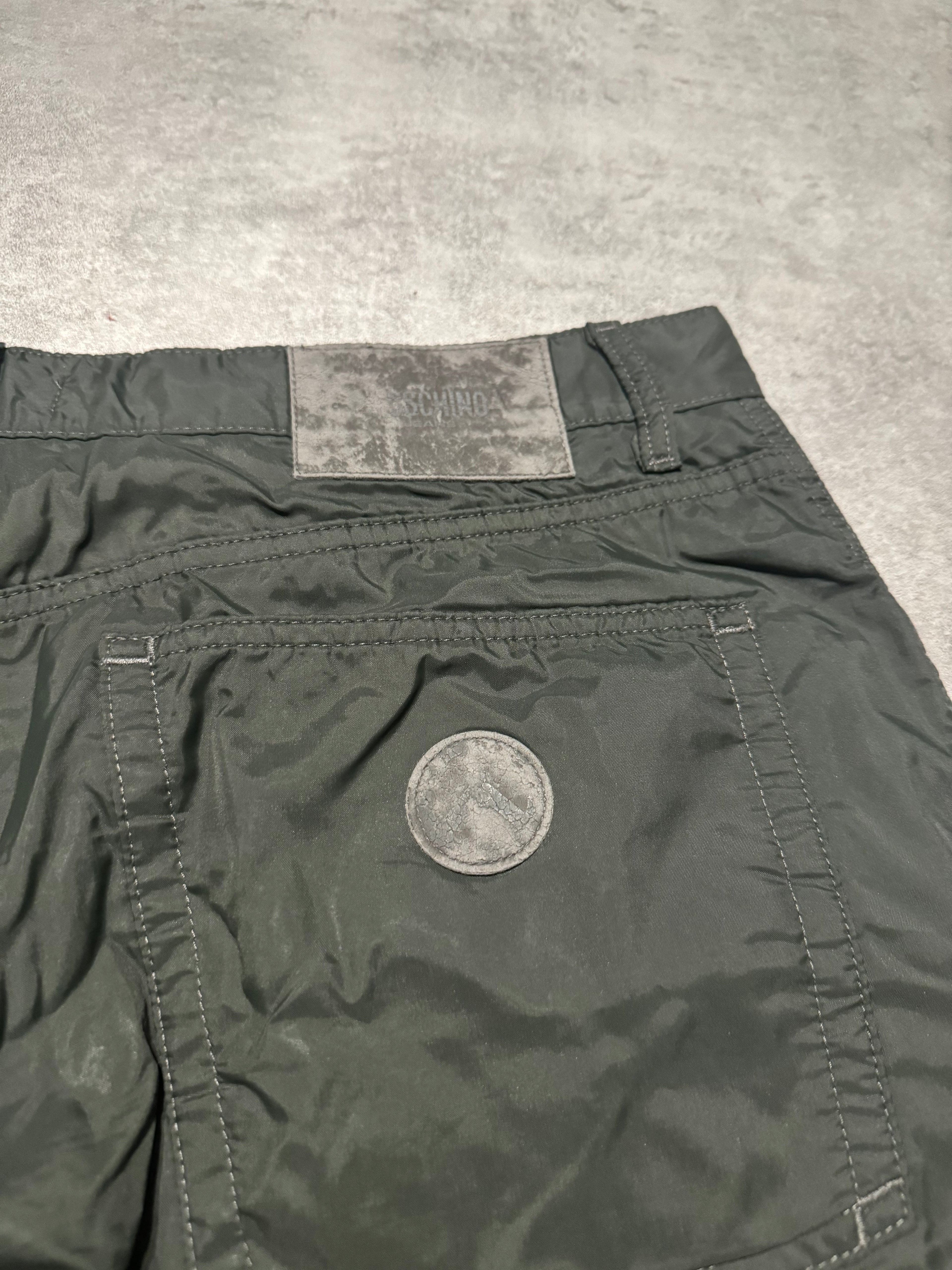 2000s Moschino Green Nylon Large Pants (L/XL) - 4