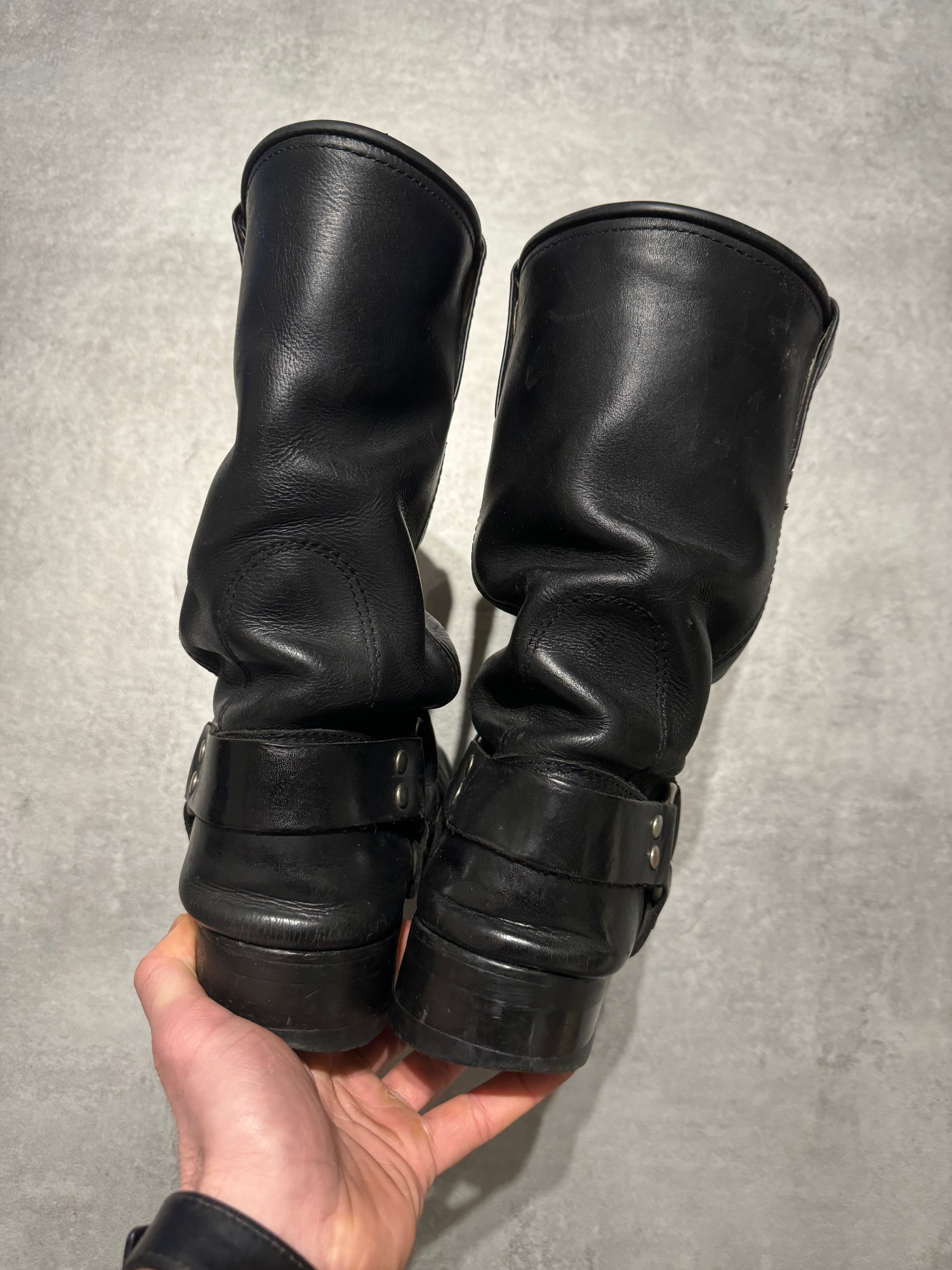2000s DMP Moto Biker Black Ankle Boots (undefined) - 4