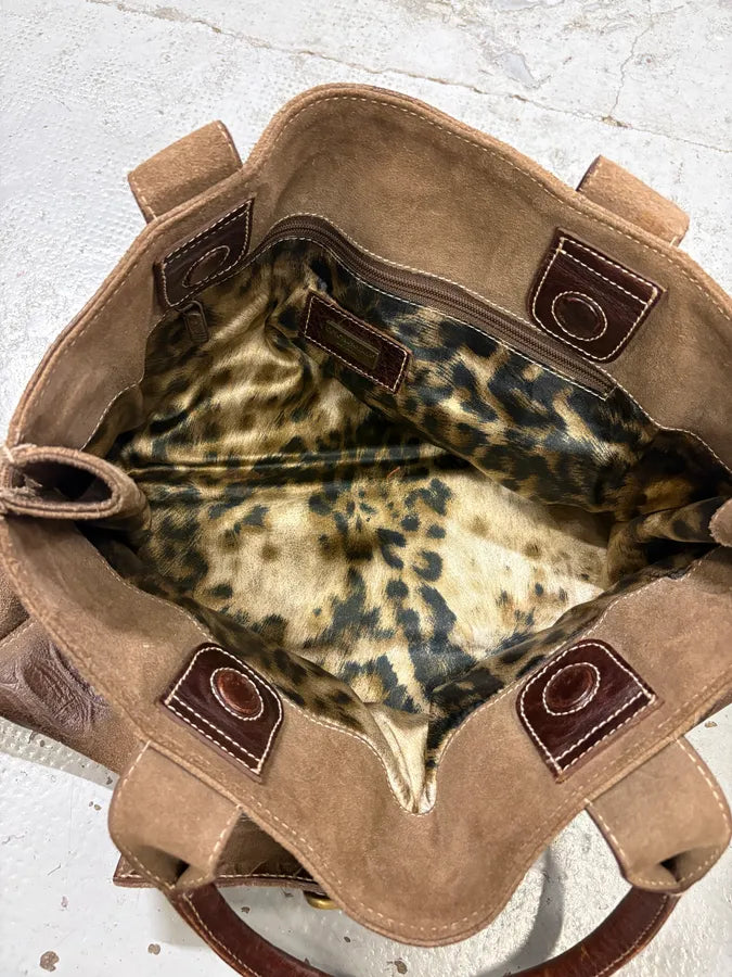 2000s Dolce & Gabbana Brown Leather Python Effect Handle Bag SjMIxON 7