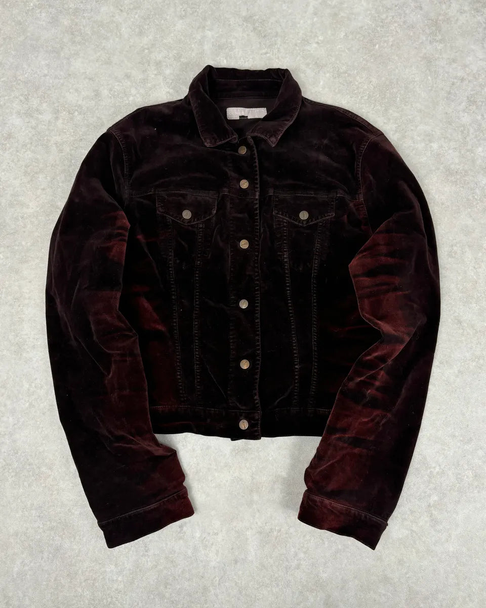 2000s Iceberg Jacket Irregular Gradient Dark Burgundy Jacket QtVRtMo 0