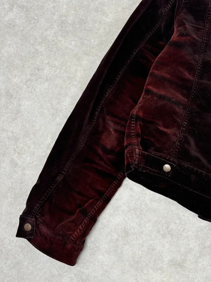 2000s Iceberg Jacket Irregular Gradient Dark Burgundy Jacket QtVRtMo 8
