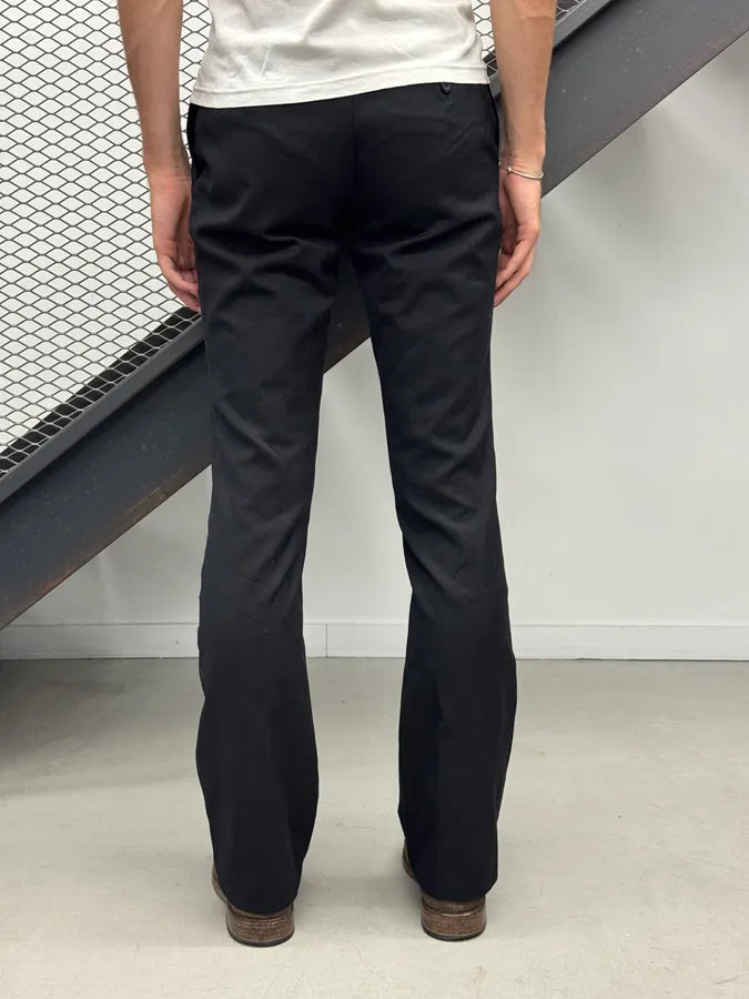 AW2005 Cavalli Black Cotton Pinstriped Tailored Flared Pants YWxJqqE 6
