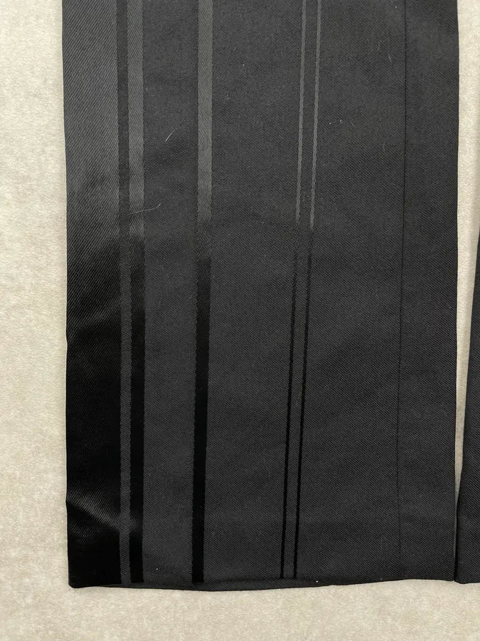 AW2005 Cavalli Black Cotton Pinstriped Tailored Flared Pants YWxJqqE 7