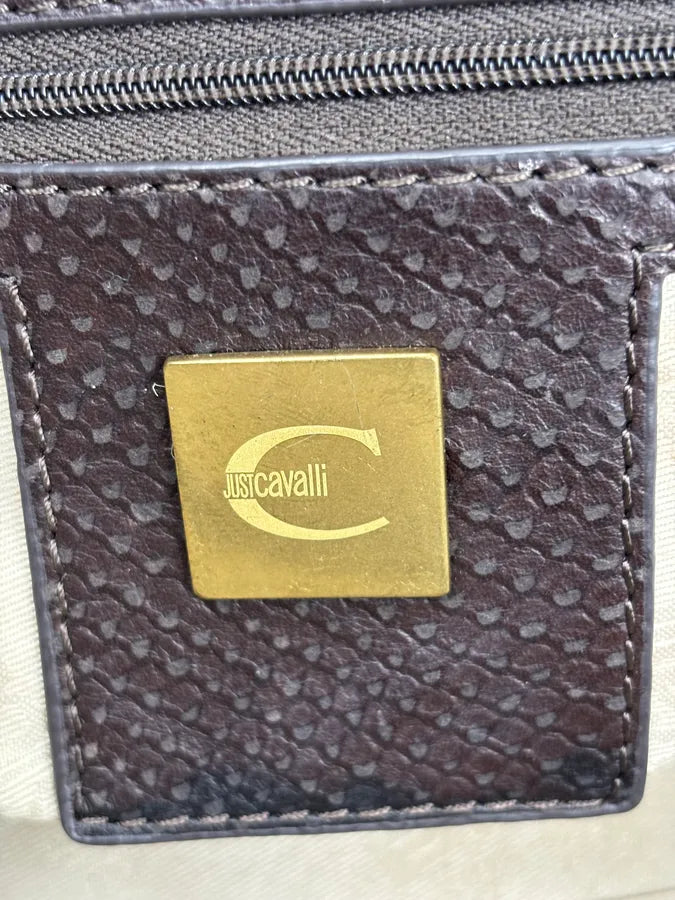 2000s Cavalli Brown Python Embossed Leather Shoulder Bag ftYRLRw 15