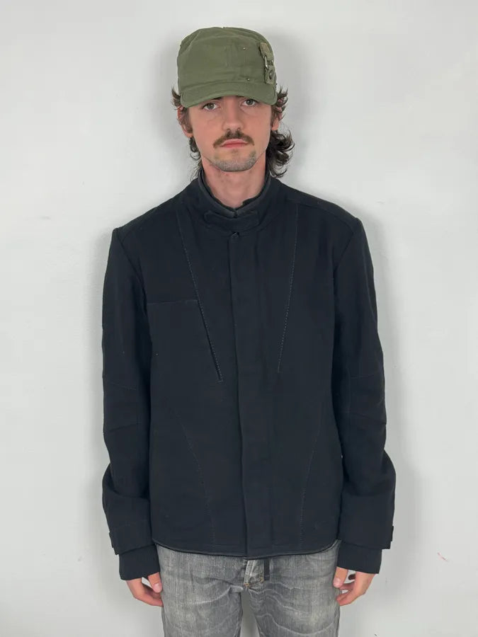 2000s Marithé + François Girbaud Stitched Black Worker Light Jacket mpDKtal 1