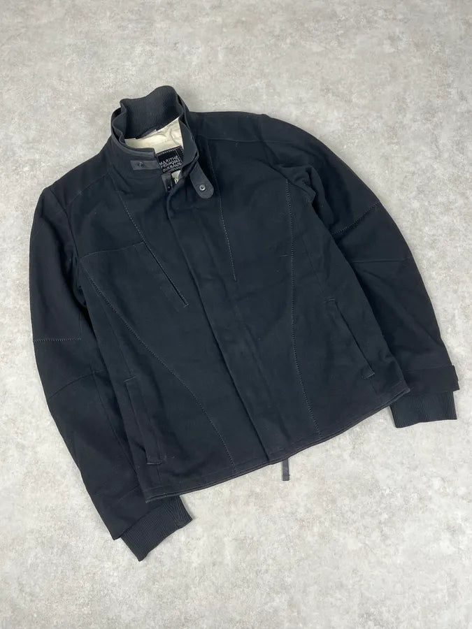 2000s Marithé + François Girbaud Stitched Black Worker Light Jacket mpDKtal 3