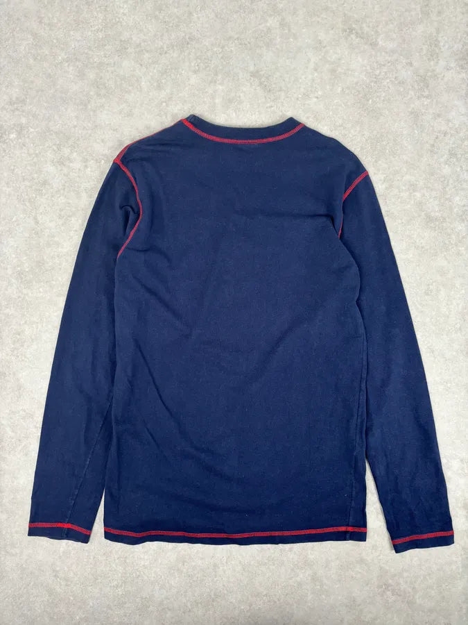2000s Marithé + François Girbaud Navy Longsleeve Bottle Print T-Shirt tnTkiwz 5