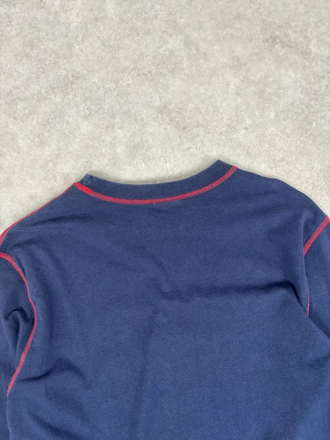 2000s Marithé + François Girbaud Navy Longsleeve Bottle Print T-Shirt tnTkiwz 6