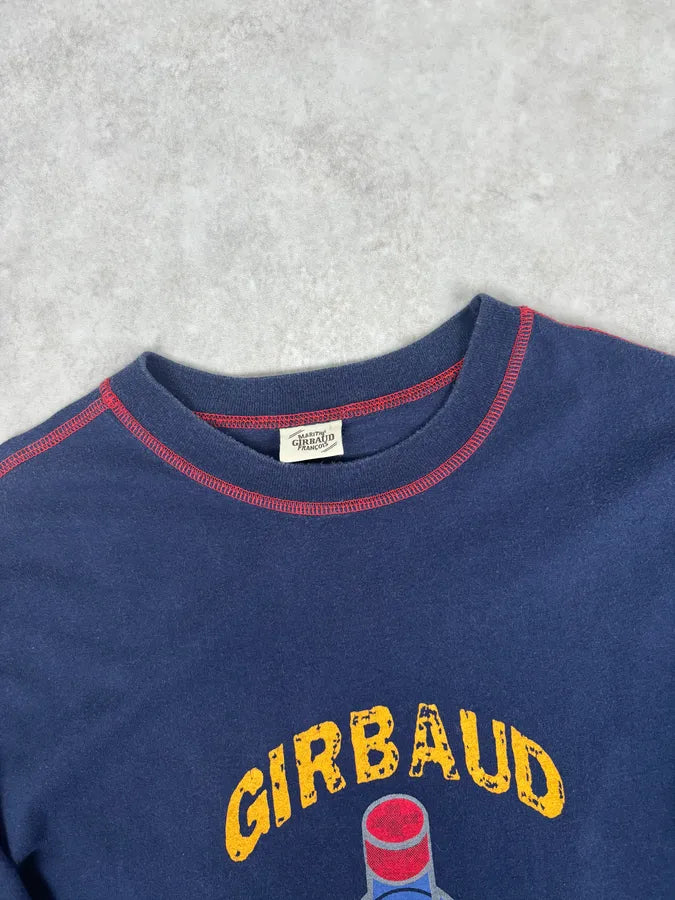 2000s Marithé + François Girbaud Navy Longsleeve Bottle Print T-Shirt tnTkiwz 4