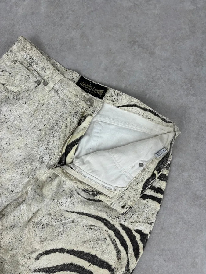 2000s Roberto Cavalli Creamy White Savage Zebra Pants TKIoeob 9