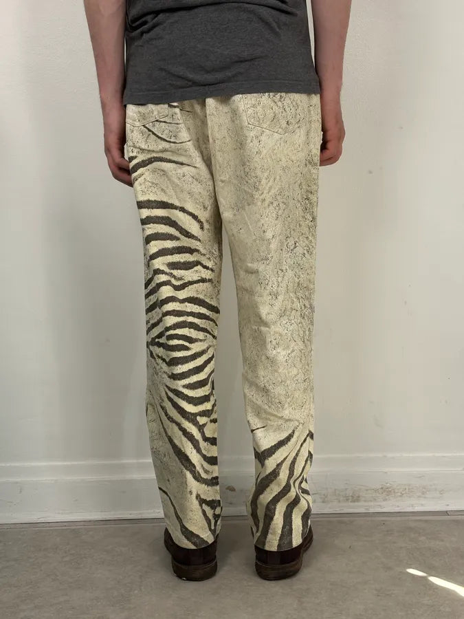 2000s Roberto Cavalli Creamy White Savage Zebra Pants TKIoeob 3