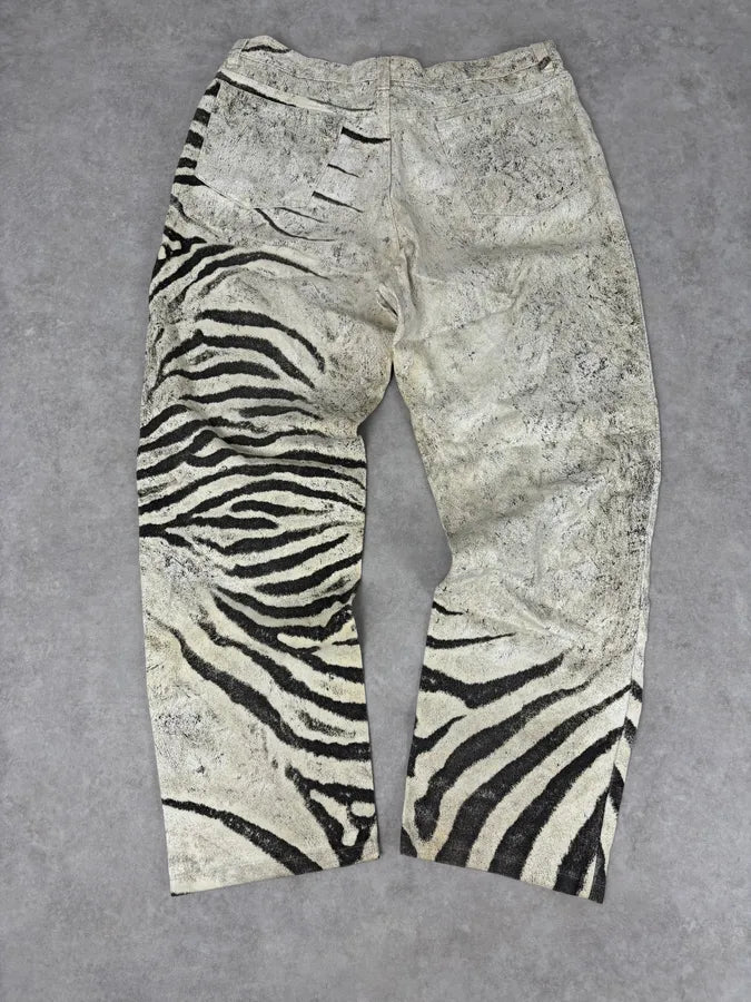 2000s Roberto Cavalli Creamy White Savage Zebra Pants TKIoeob 5