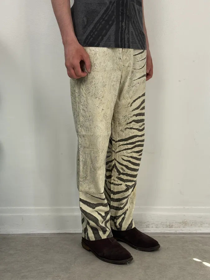 2000s Roberto Cavalli Creamy White Savage Zebra Pants TKIoeob 2