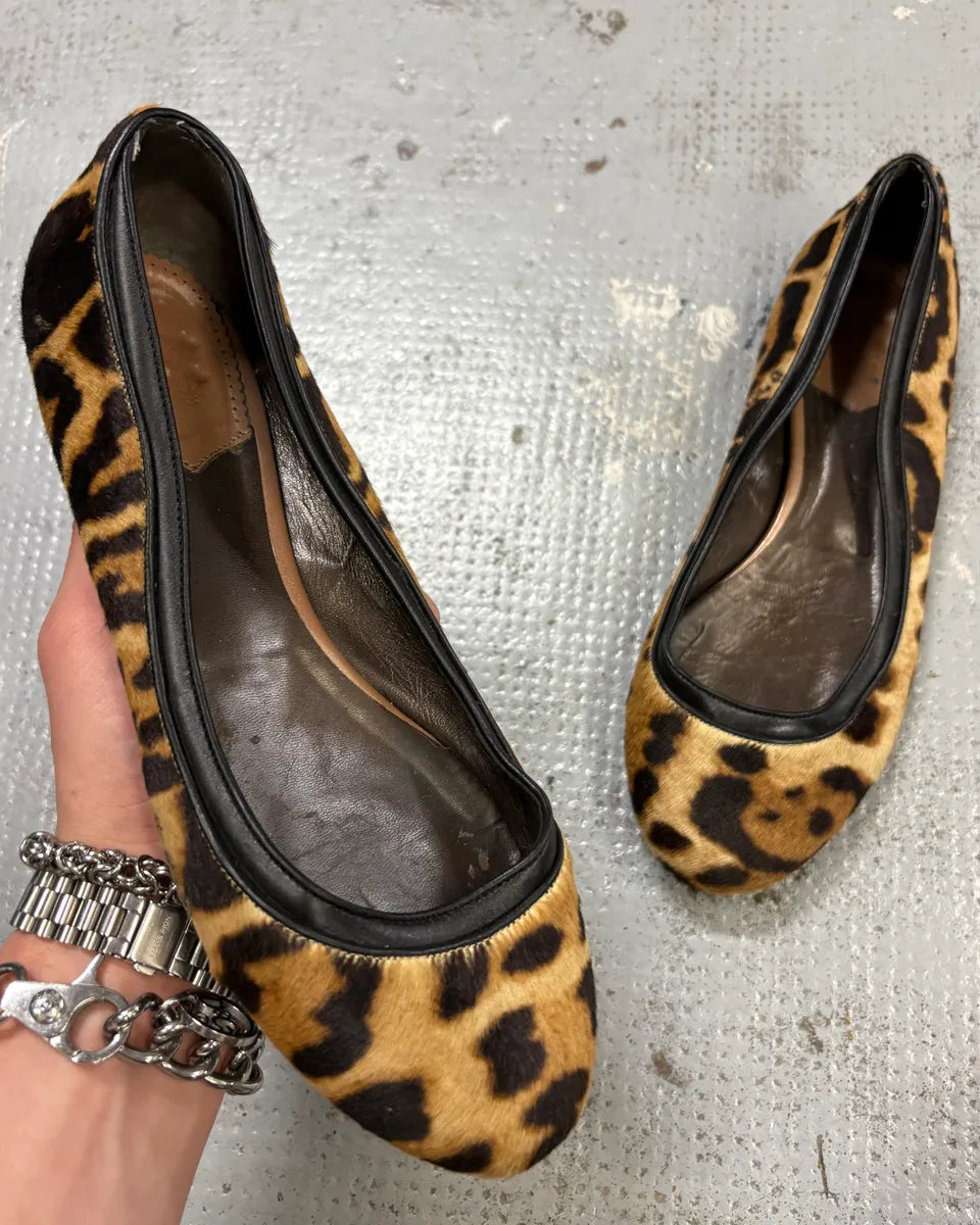 Roberto Cavalli Leopard Pony Hair Ballet Flats igwxgud 0