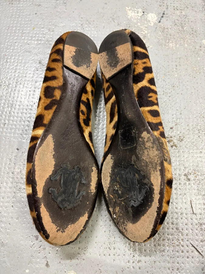 Roberto Cavalli Leopard Pony Hair Ballet Flats igwxgud 4