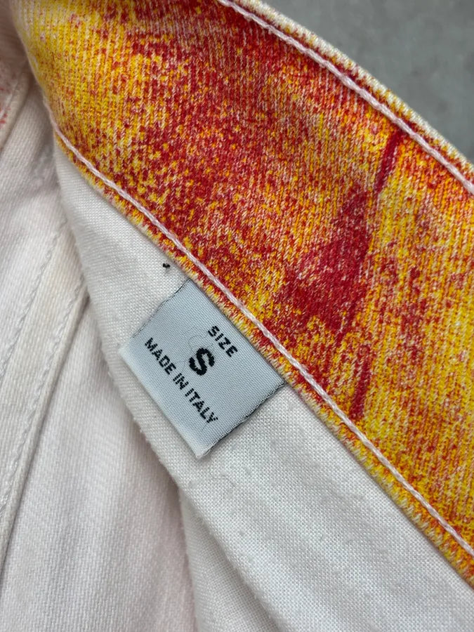 2000s Roberto Cavalli Orange Denim Tie-Dye Fire Jeans ulaZqkE 11