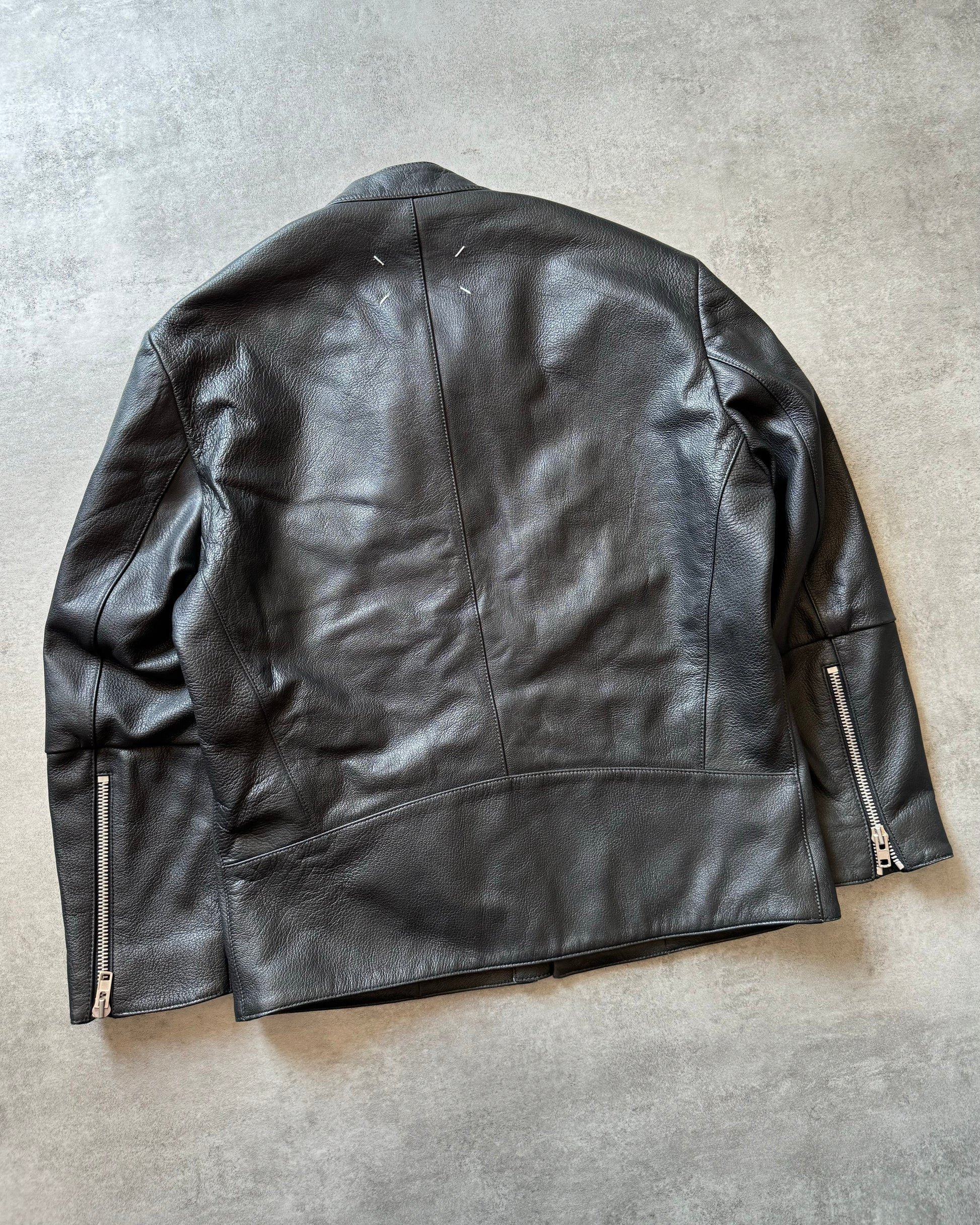 SS2020 Maison Margiela 5 Zips Black Leather Jacket (S) - 5