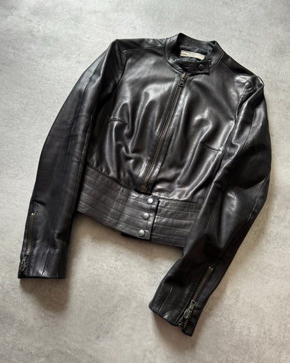 Prada Premium Black Biker Leather Jacket  (S) - 9