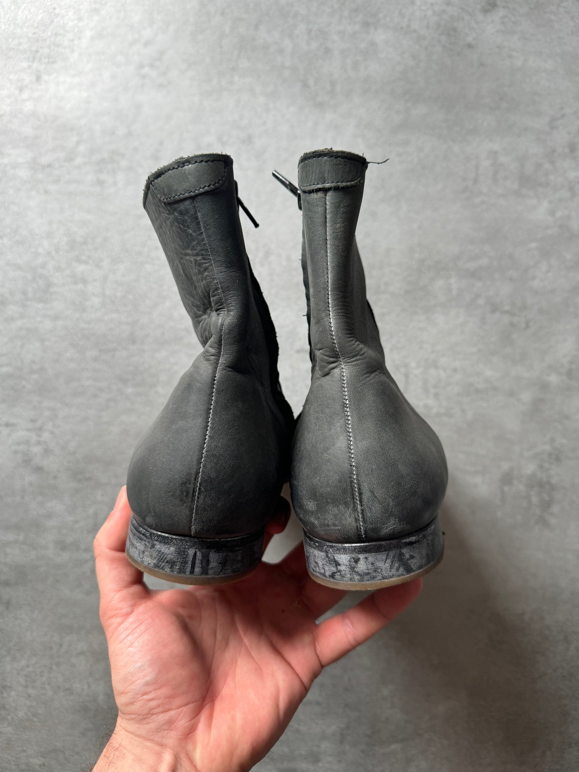 2012 Maison Margiela x H M Distressed Grey Boots 44eu us10