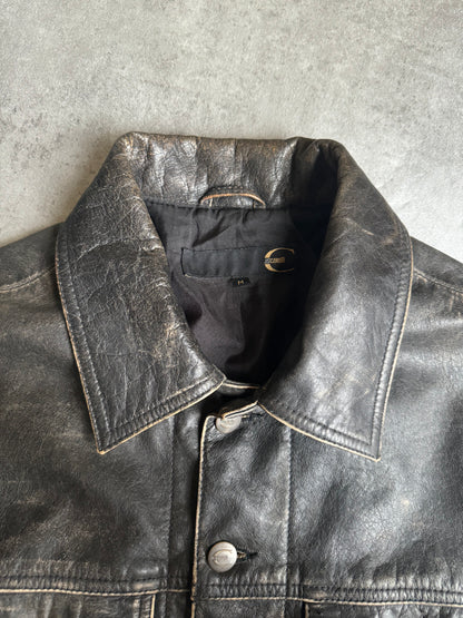 2000s Cavalli Brut Raw Patin Archive Leather Jacket (M) - 11