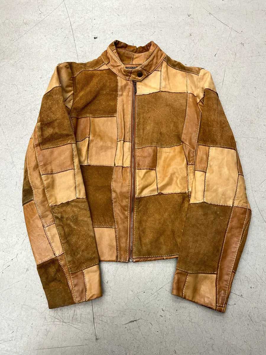 1990s Plein Sud Patchwork Camel Leather Jacket yCSnxDlX 3