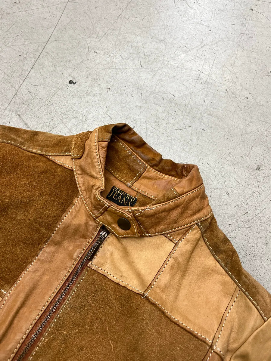 1990s Plein Sud Patchwork Camel Leather Jacket yCSnxDlX 8
