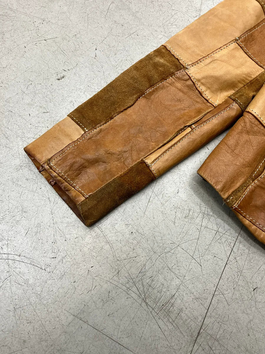 1990s Plein Sud Patchwork Camel Leather Jacket yCSnxDlX 6
