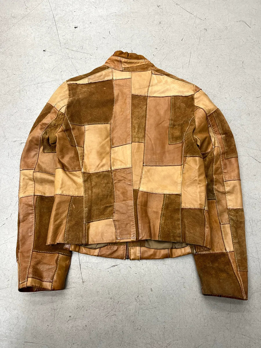 1990s Plein Sud Patchwork Camel Leather Jacket yCSnxDlX 4
