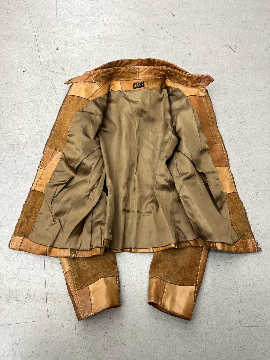 1990s Plein Sud Patchwork Camel Leather Jacket yCSnxDlX 5