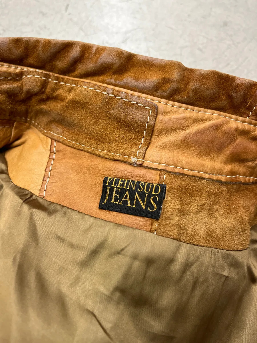1990s Plein Sud Patchwork Camel Leather Jacket yCSnxDlX 9