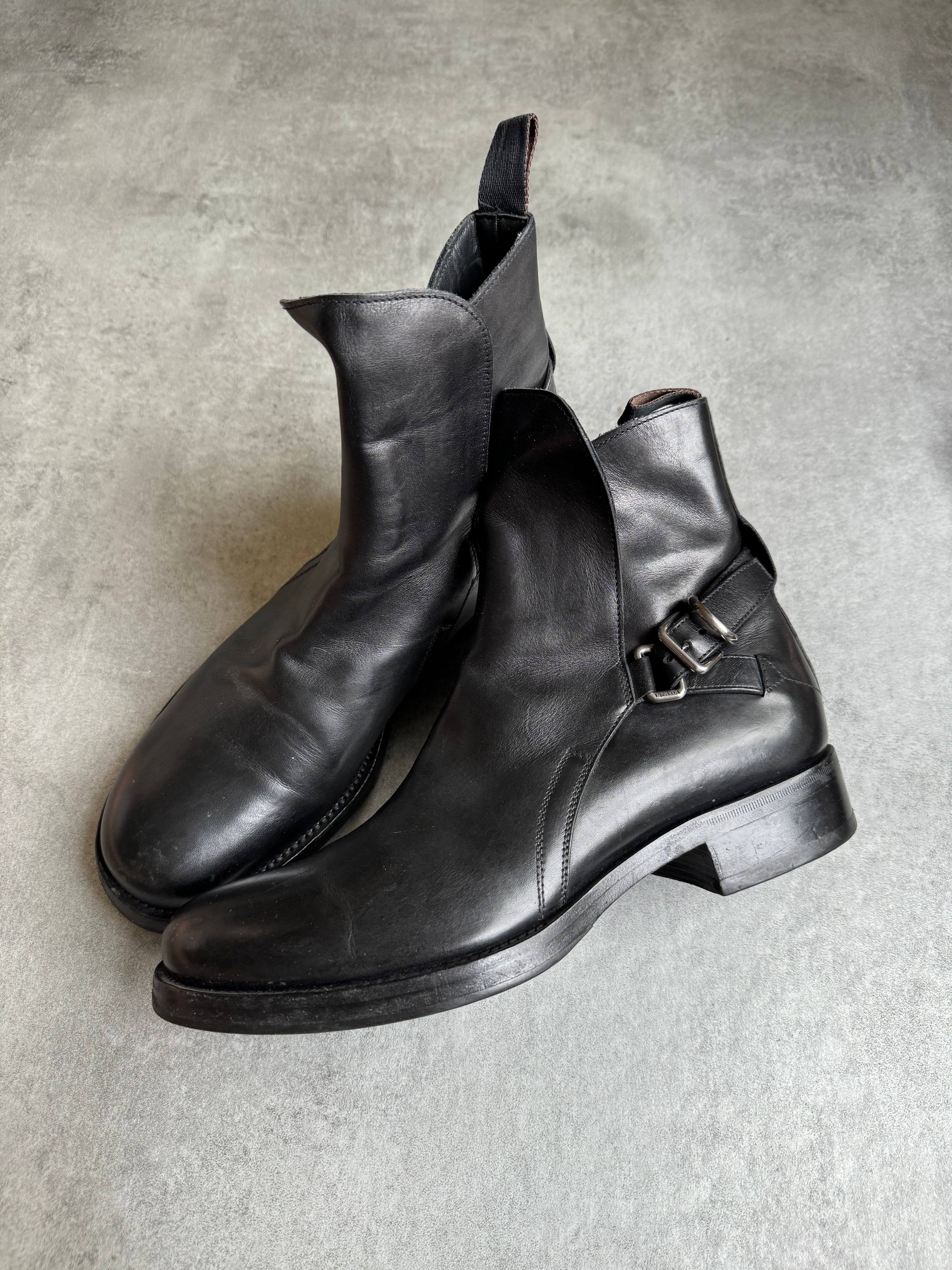 AW2015 Prada Black Leather Boots (40,5) - 2