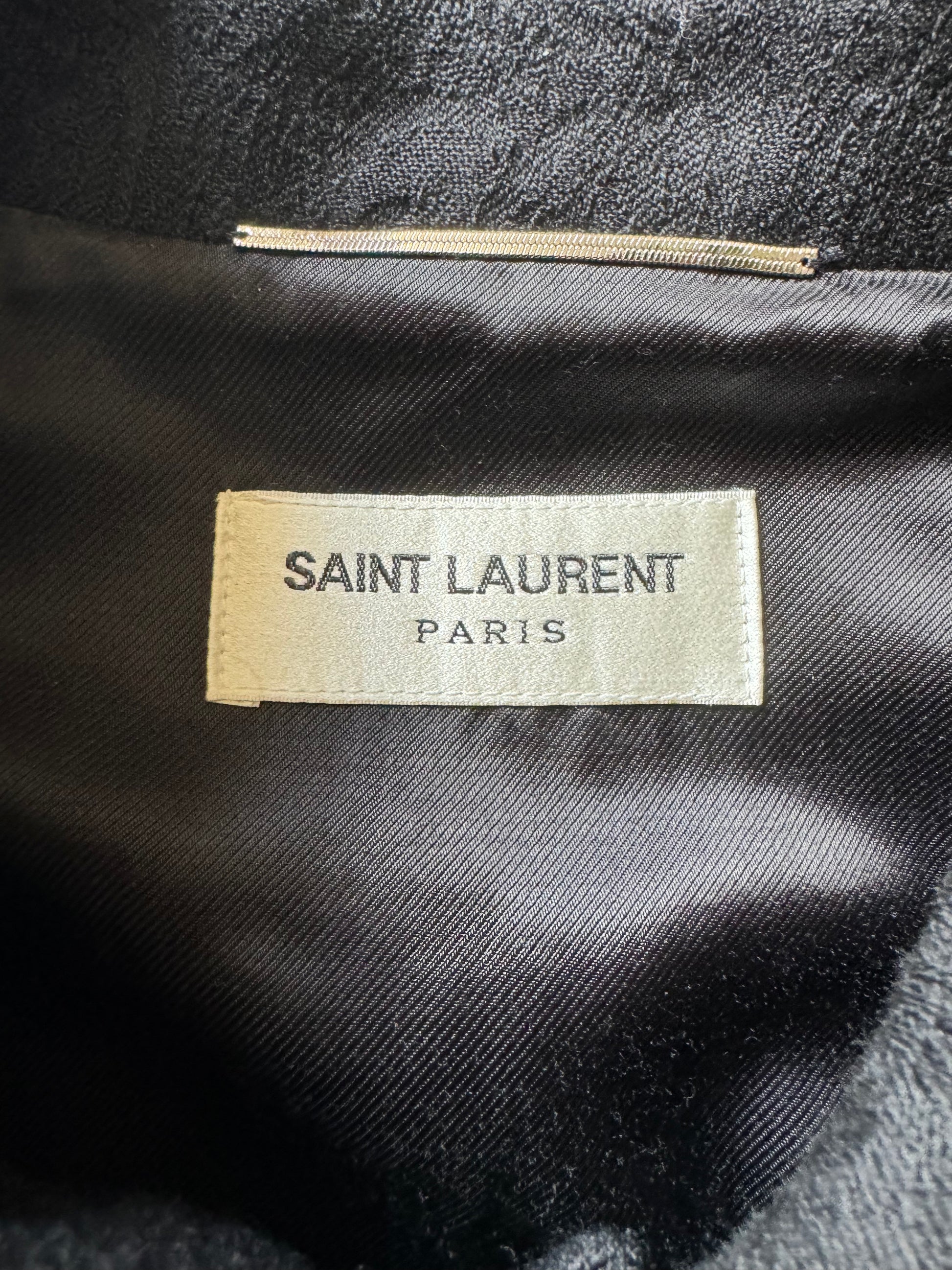 SS2019 Saint Laurent Gemstone Stud Embellished Black Wool Jacket (M) - 11