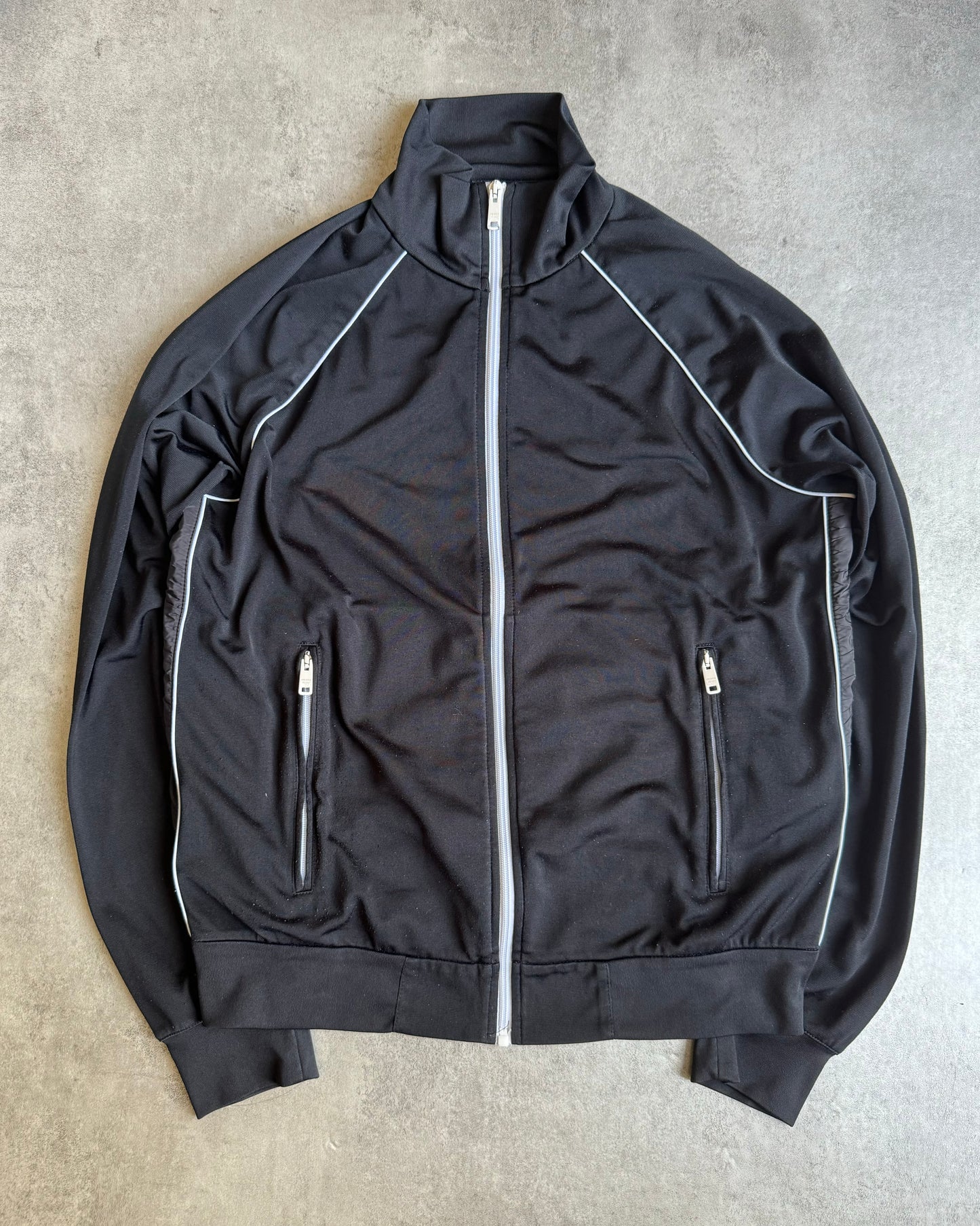 AW2018 Prada Black Tech Zip-up Sweater (M) - 3