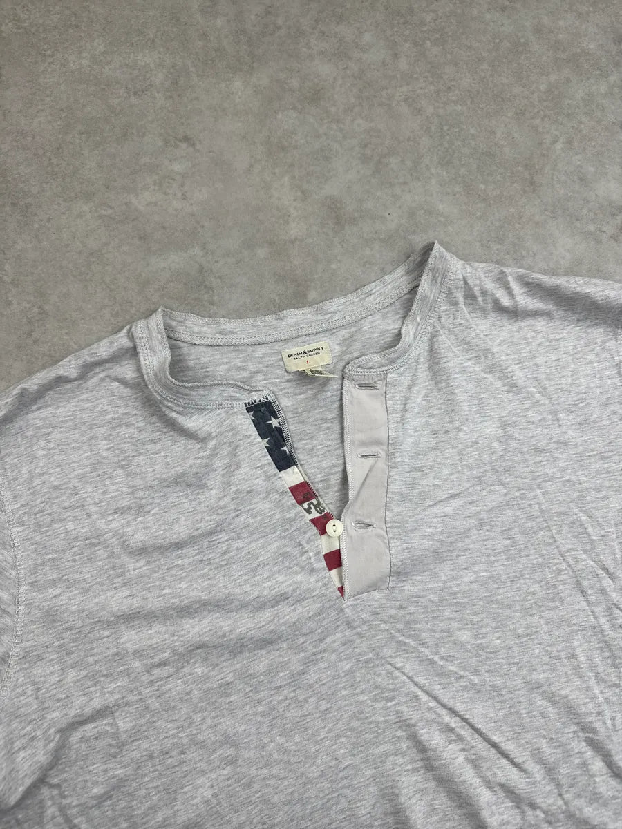 2010s Ralph Lauren Grey Flag Placket Henley Longsleeve yKJsVqzm 5