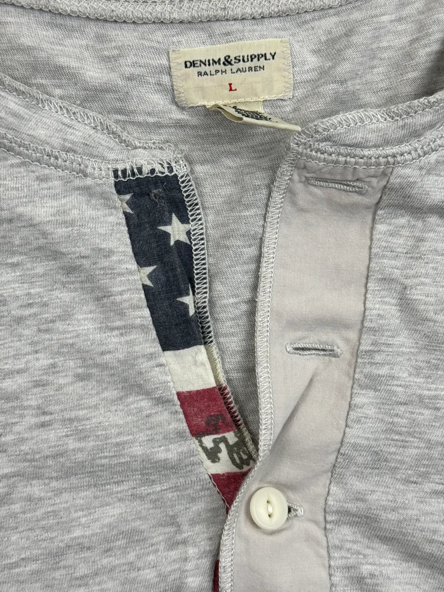 2010s Ralph Lauren Grey Flag Placket Henley Longsleeve yKJsVqzm 6