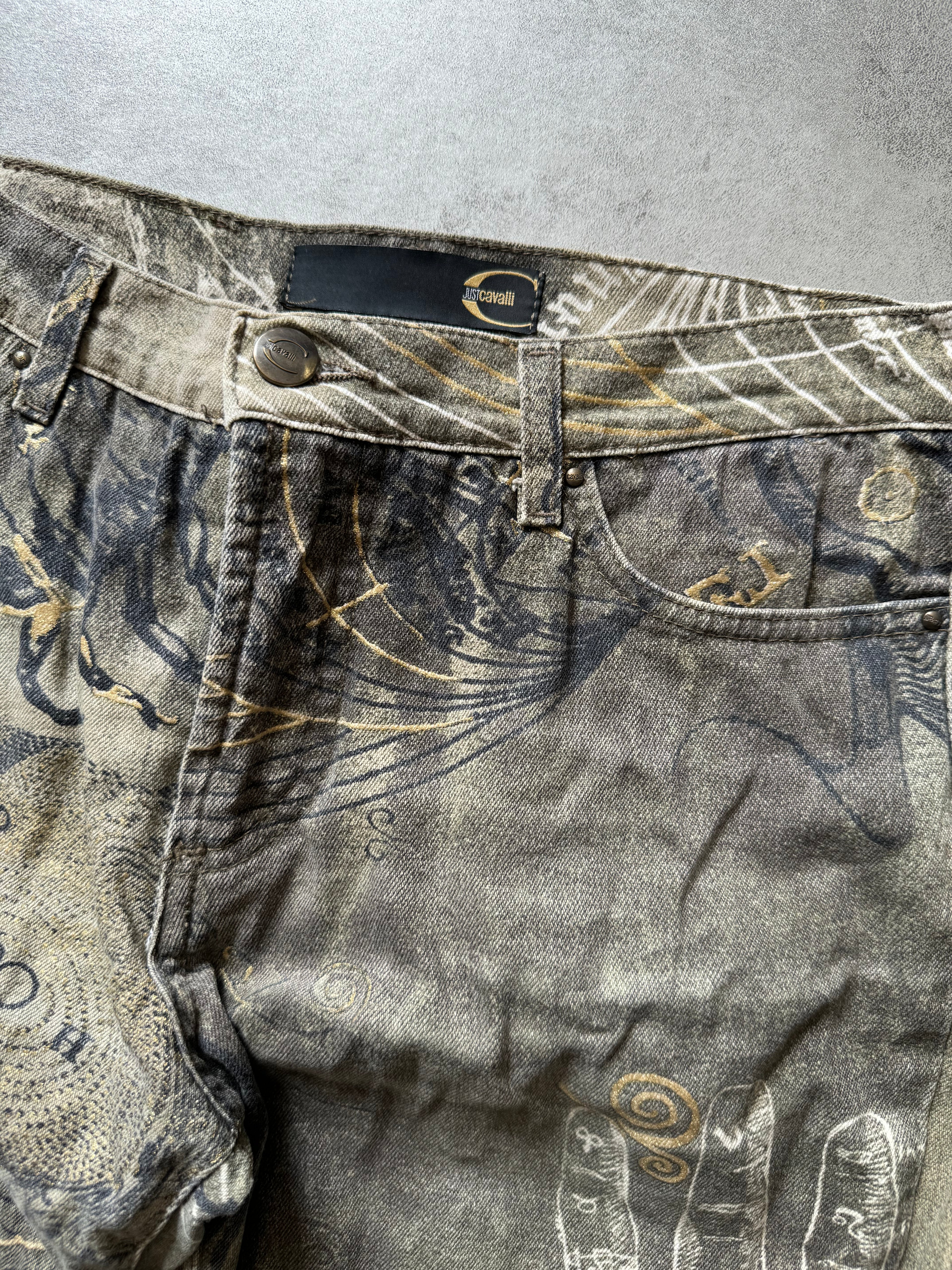AW2003 Cavalli Zodiac Astrology Imperial Olive Pants (S) - 8