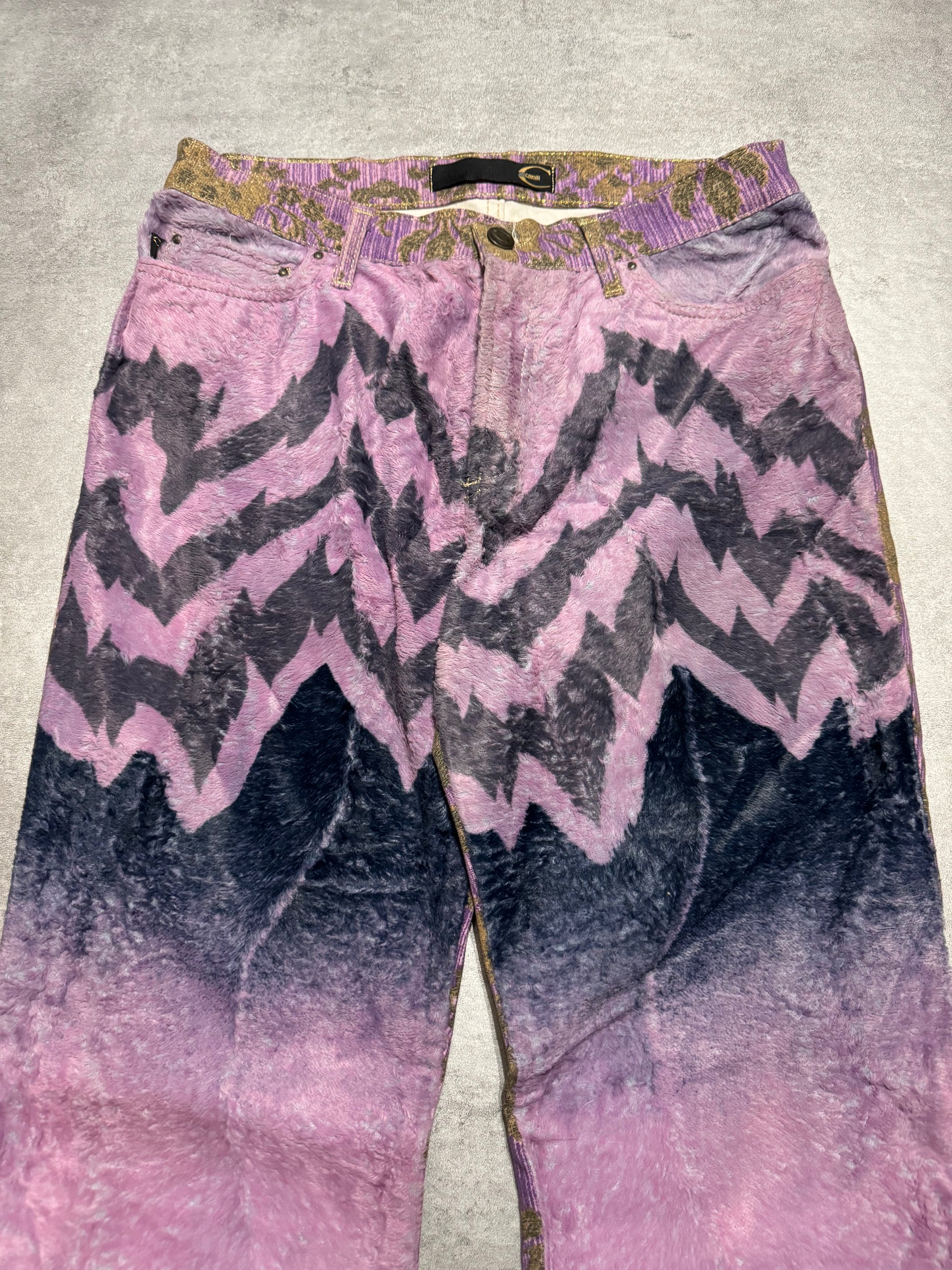 SS2005 Cavalli Mountain Peninsula Purple Relaxed Pants (S) - 8