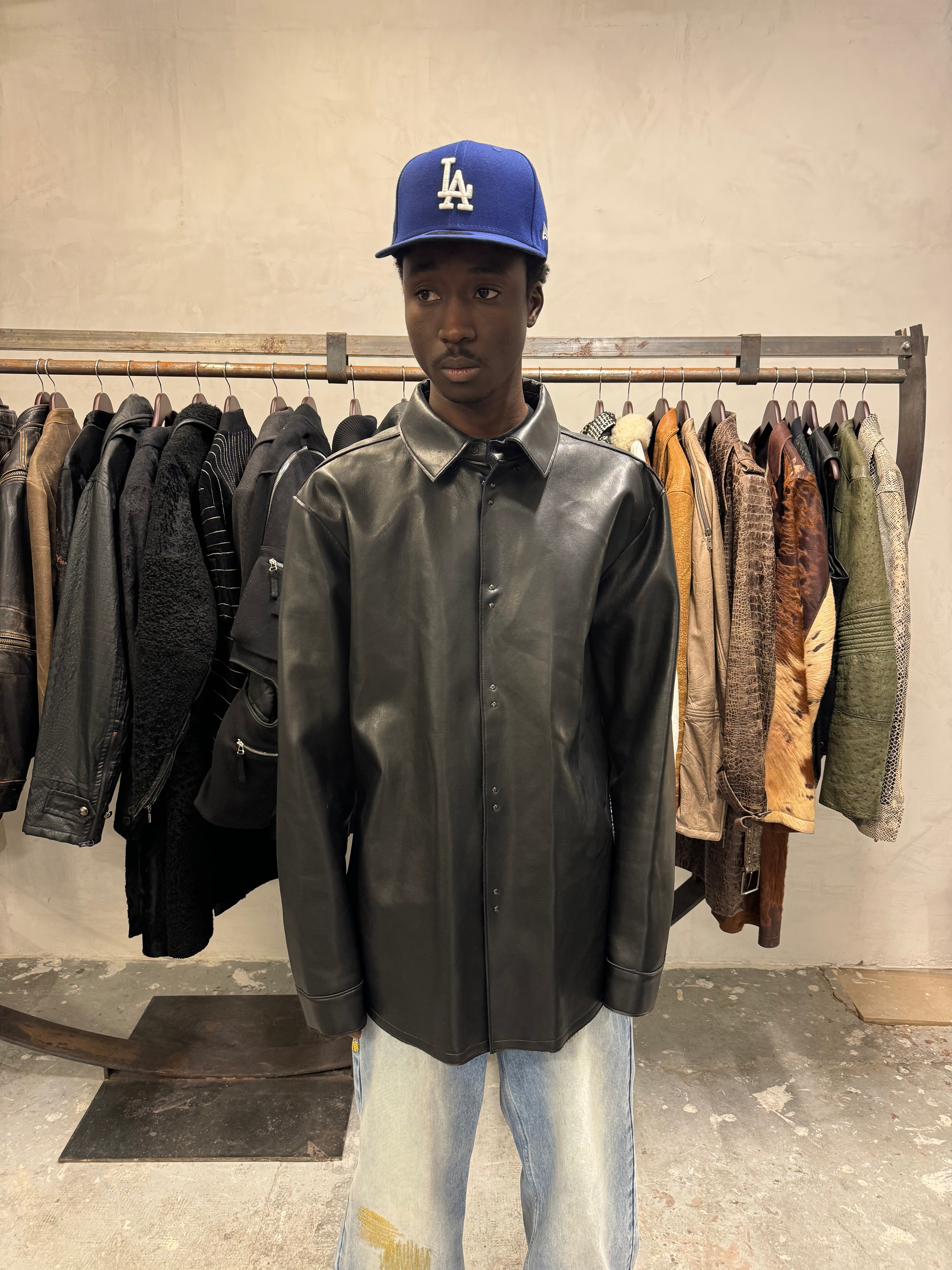 AW1996 Emporio Armani Black Leather Soft Italian Jacket (L/XL) - 2