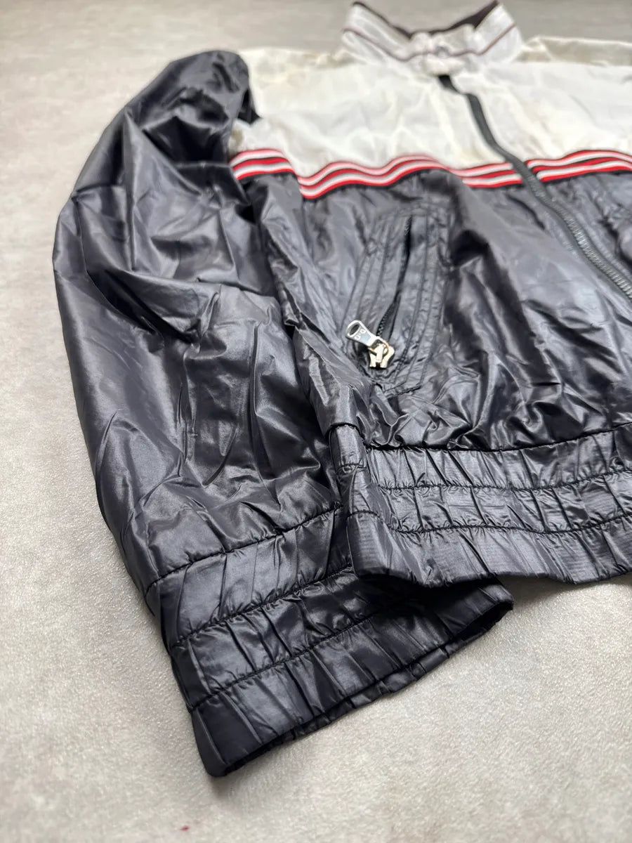 2010s Dolce & Gabbana Navy White Nylon Colorblock Stripe Windbreaker Jacket yOysciHk 5