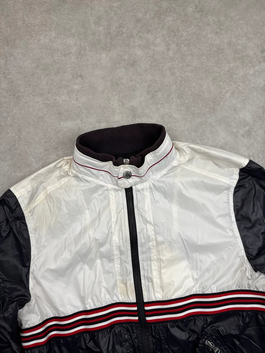 2010s Dolce & Gabbana Navy White Nylon Colorblock Stripe Windbreaker Jacket yOysciHk 7