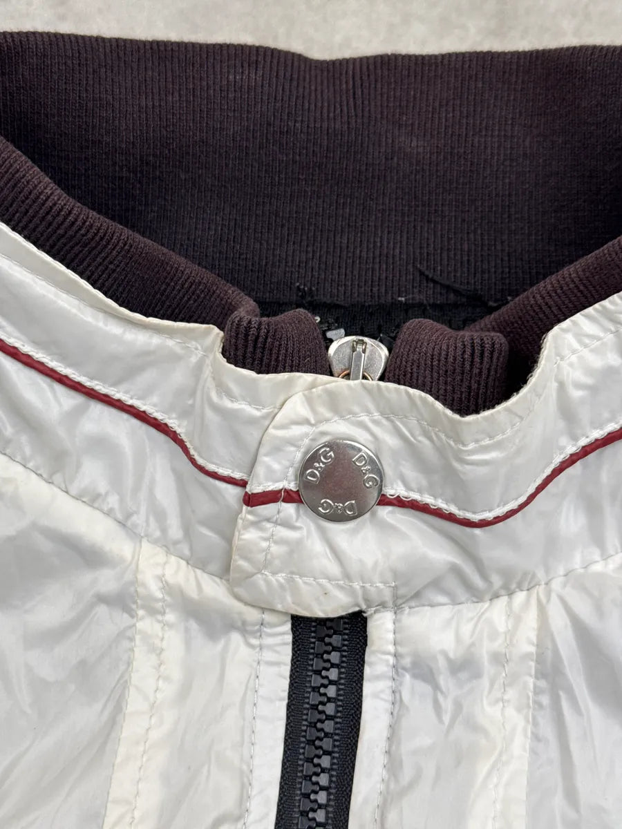 2010s Dolce & Gabbana Navy White Nylon Colorblock Stripe Windbreaker Jacket yOysciHk 10