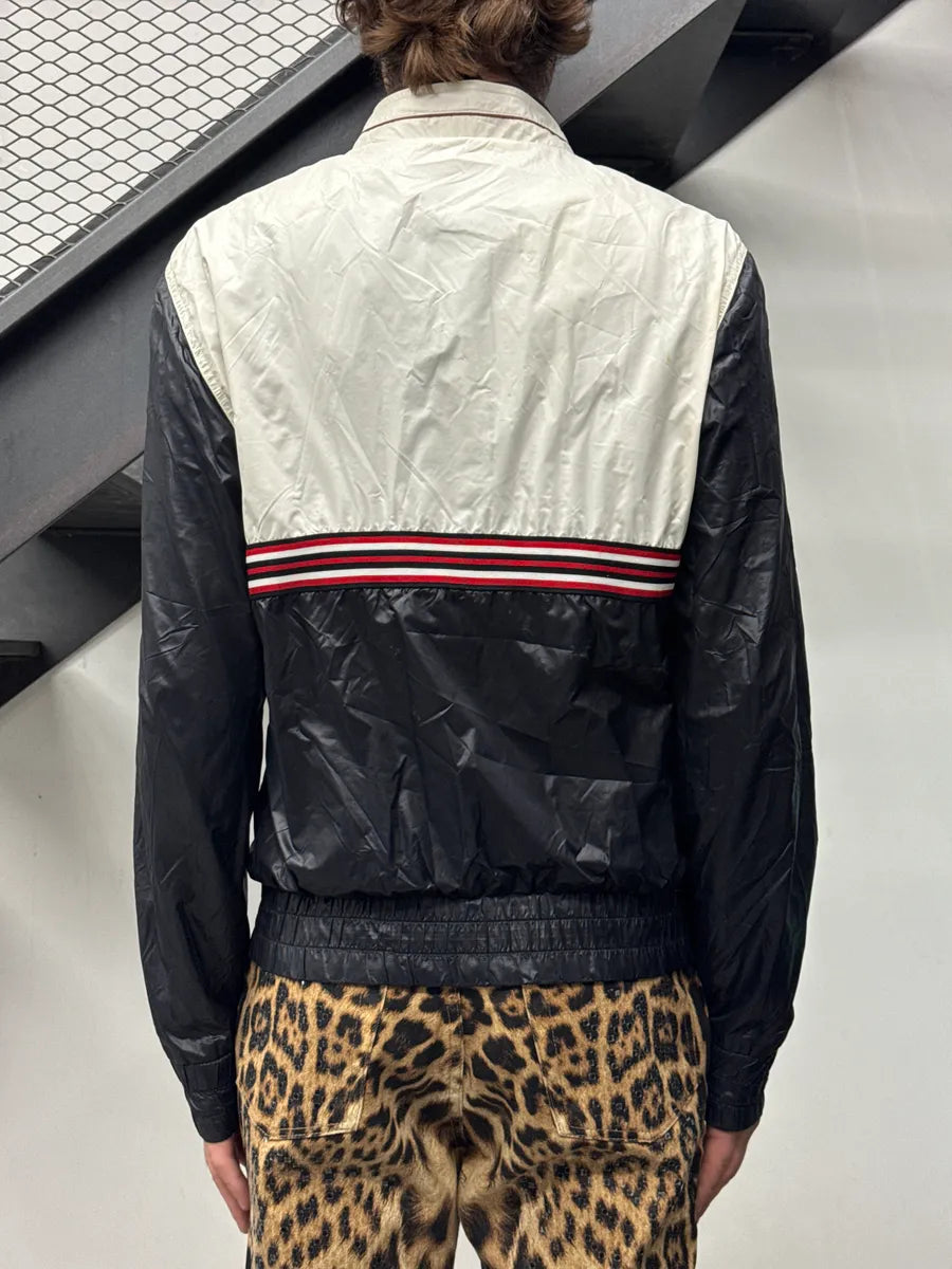 2010s Dolce & Gabbana Navy White Nylon Colorblock Stripe Windbreaker Jacket yOysciHk 2