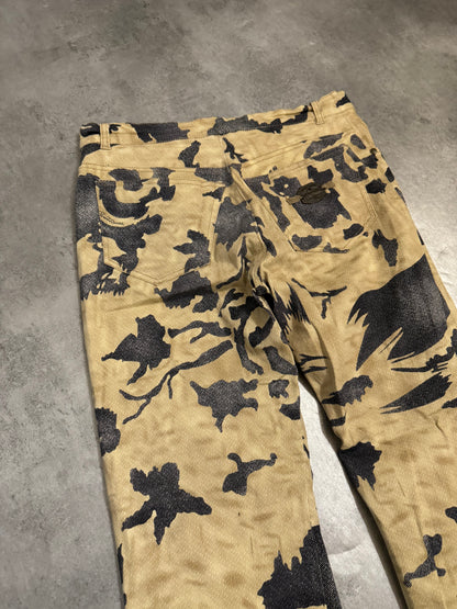 AW2001/02 Roberto Cavalli Beige Crow Peace Camouflage Pants  (S/M) - 4