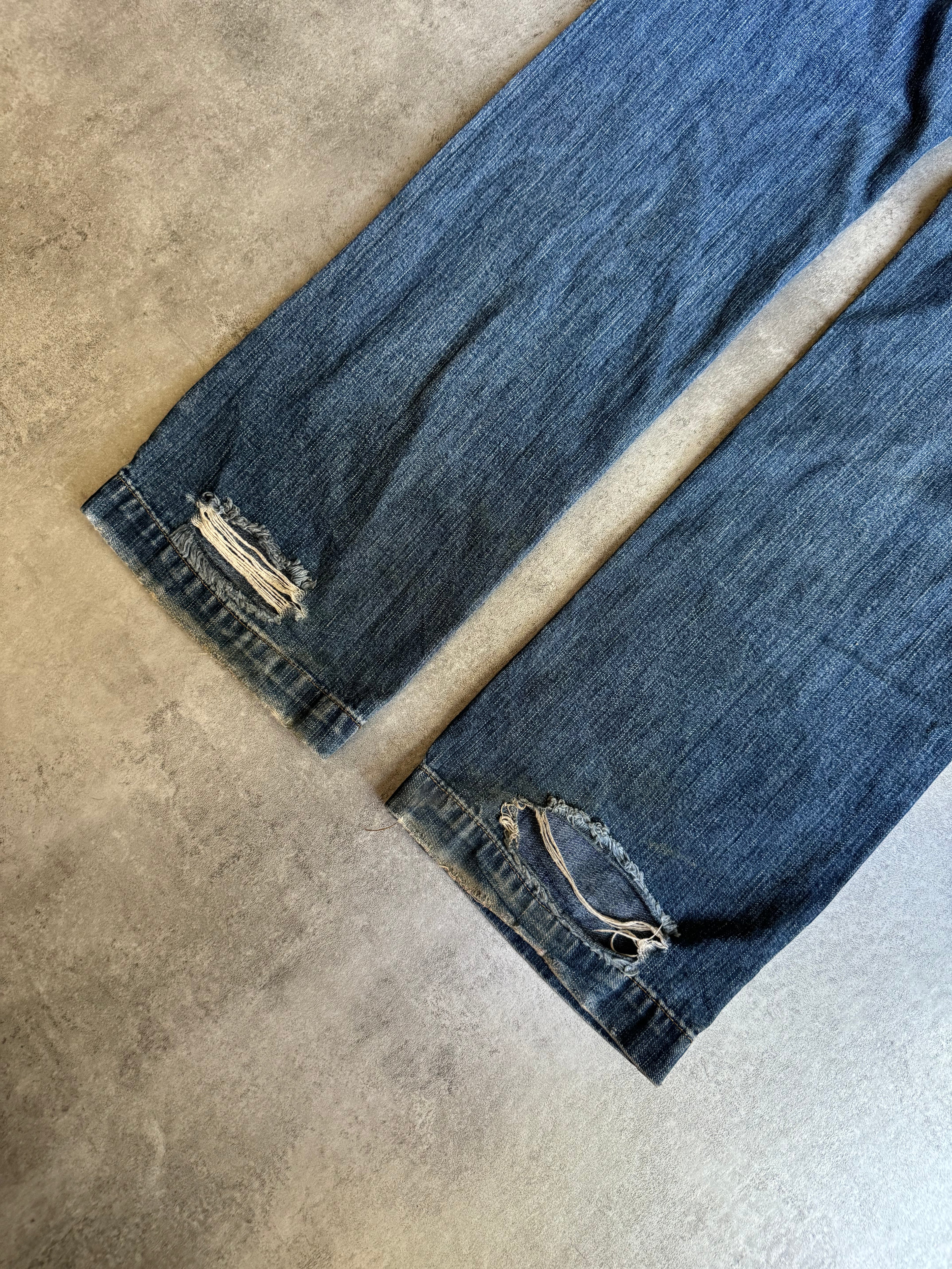 SS2005 Dolce & Gabbana Tiger Embroideries Distressed Jeans (M) - 7