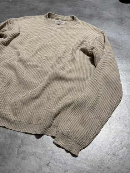 1990s Armani Beige Italian Relief Sweater (L) - 6