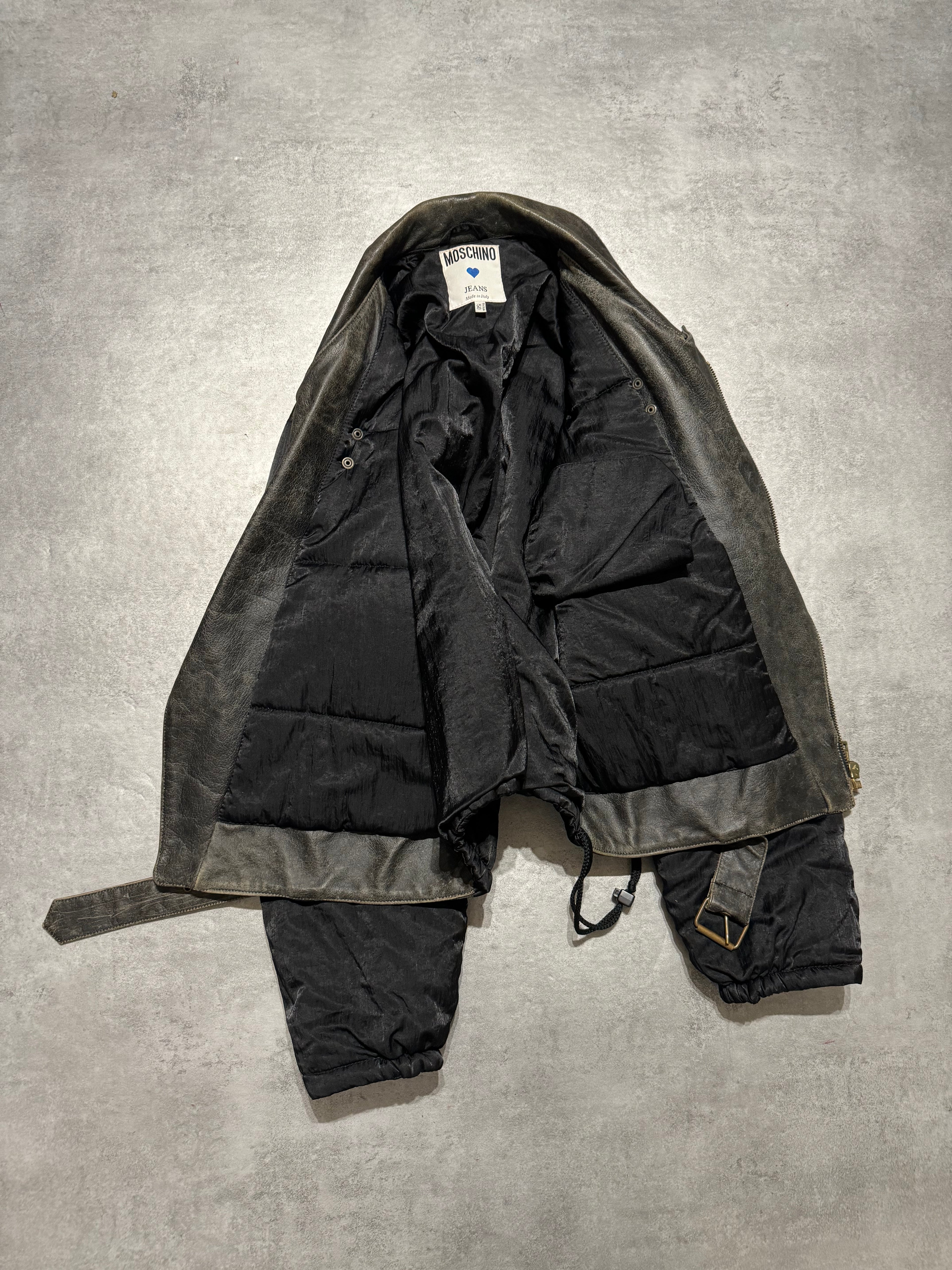 2000s Moschino Rock Hybride Biker Leather Bomber Jacket (M/L) - 6