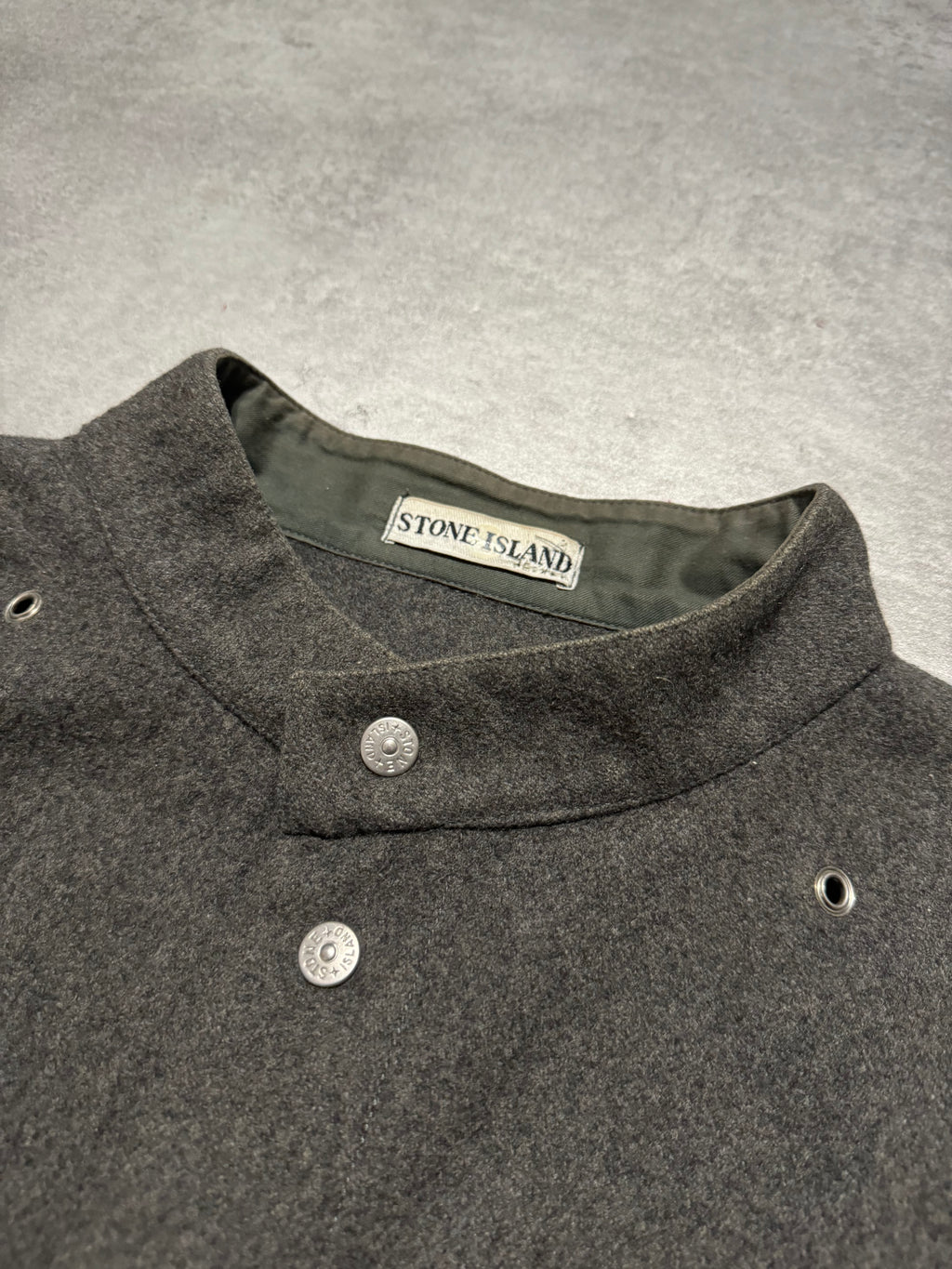 1990s Stone Island Grey Reversed Effect Mao Jacket (M) - 8